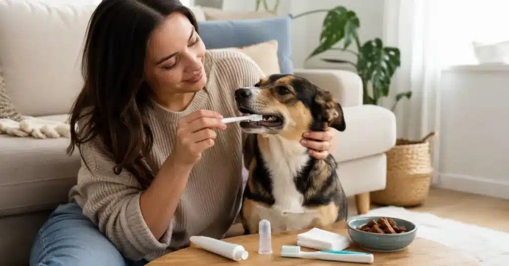 how to clean dog teeth at home