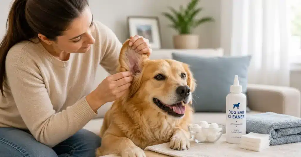 how to clean dog ears at home